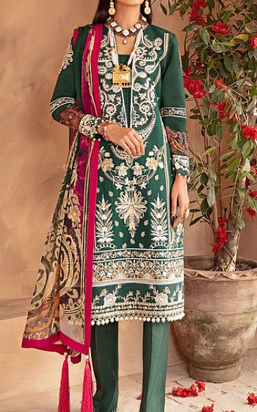 Gulaal Hunter Green Lawn Suit | Pakistani Dresses in USA- Image 1