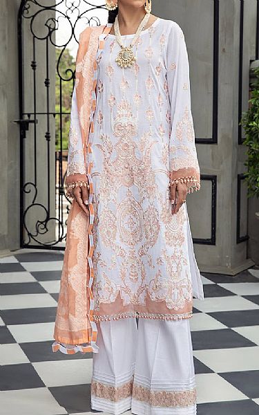 House Of Nawab White Lawn Suit | Pakistani Lawn Suits- Image 1