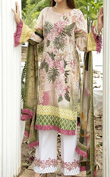 House Of Nawab Ivory Lawn Suit | Pakistani Dresses in USA- Image 1