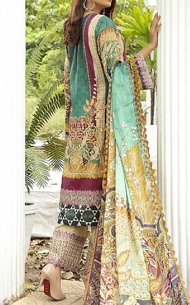 House Of Nawab Beige Lawn Suit | Pakistani Dresses in USA- Image 2