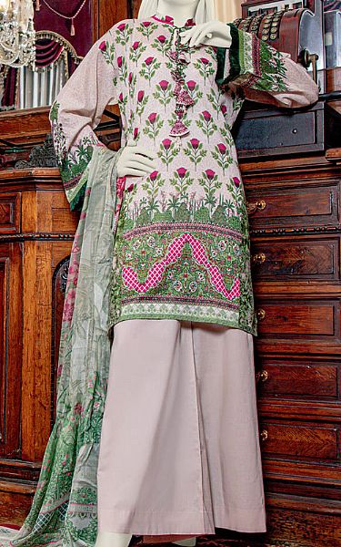 Green/Baby Pink Lawn Suit | Pakistani Dresses in USA