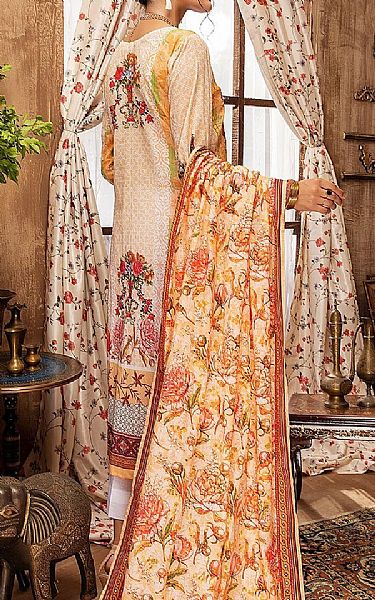 Khas Peach/Ivory Lawn Suit | Pakistani Dresses in USA- Image 2