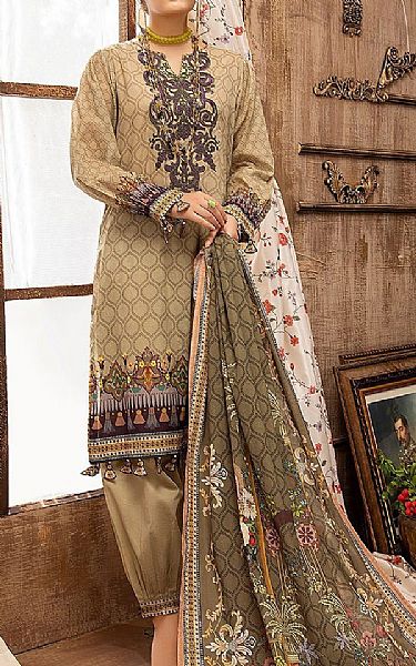 Khas Beige Lawn Suit | Pakistani Dresses in USA- Image 1