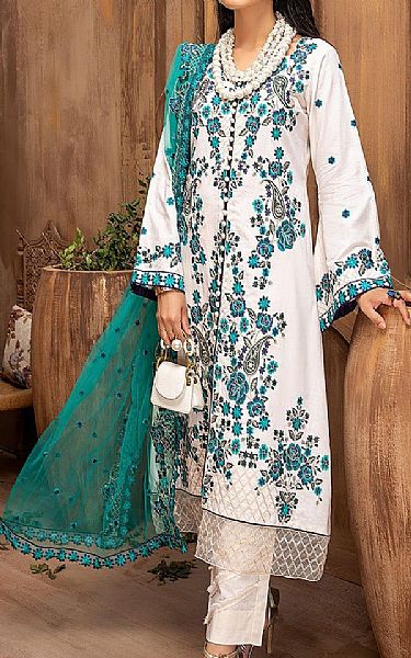 Khas Off-white Lawn Suit | Pakistani Dresses in USA- Image 1