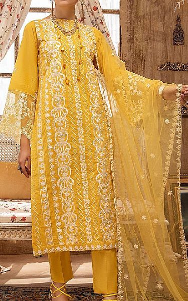 Khas Mustard Lawn Suit | Pakistani Dresses in USA- Image 1
