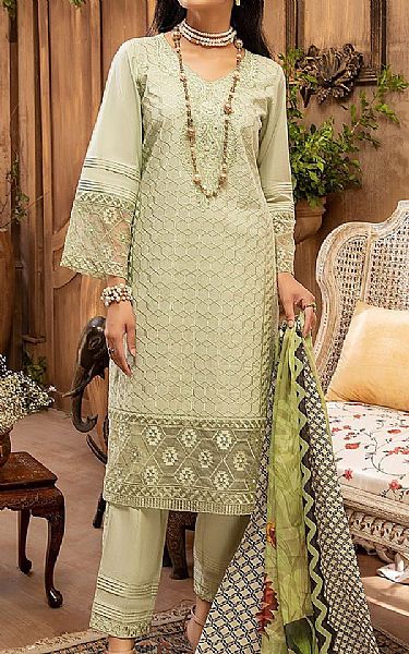 Khas Pistachio Green Lawn Suit | Pakistani Dresses in USA- Image 1