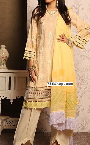 Khas Ivory/Yellow Lawn Suit | Pakistani Dresses in USA- Image 1