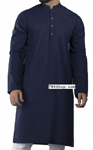  Navy Blue Men Shalwar Kameez | Pakistani Mens Suits Online- Image 1