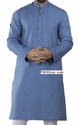 Blue Men Shalwar Kameez | Pakistani Mens Suits Online