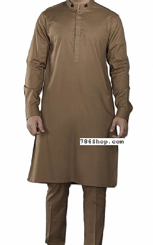  Brown Men Shalwar Kameez | Pakistani Mens Suits Online- Image 1