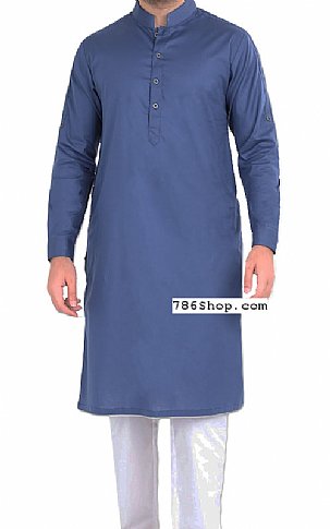  Blue Men Shalwar Kameez | Pakistani Mens Suits Online- Image 1