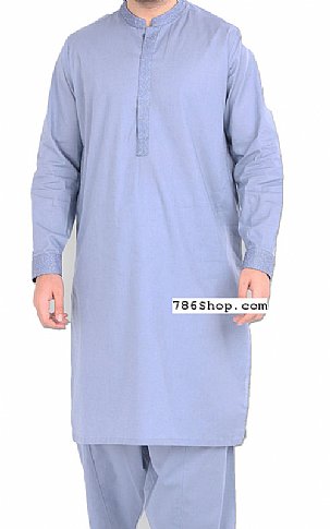 Sky Blue Men Shalwar Kameez | Pakistani Mens Suits Online