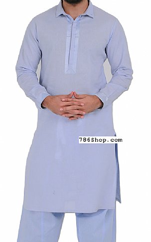  Sky Blue Men Shalwar Kameez | Pakistani Mens Suits Online- Image 1