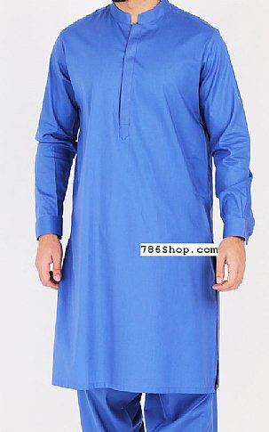 Brandeis Blue Men Shalwar Kameez | Pakistani Mens Suits Online