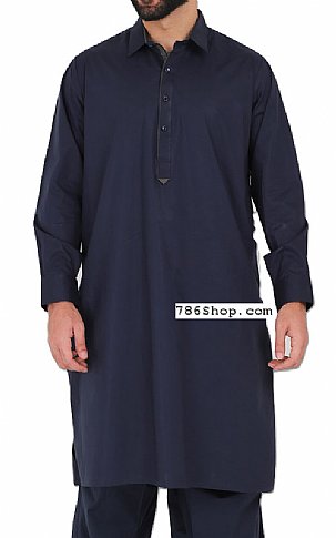 Navy Blue Men Shalwar Kameez | Pakistani Mens Suits Online