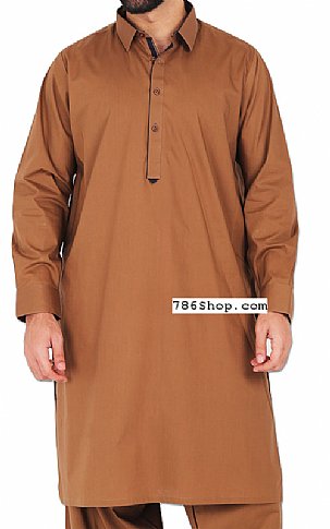 Brown Men Shalwar Kameez | Pakistani Mens Suits Online