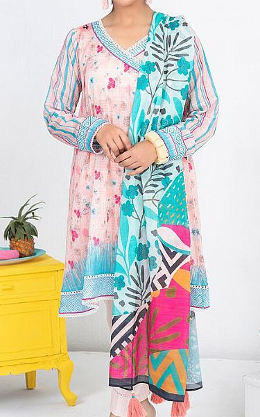 LSM Baby Pink Lawn Suit | Pakistani Dresses in USA- Image 1
