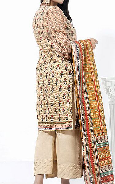 LSM Beige Lawn Suit | Pakistani Dresses in USA- Image 2
