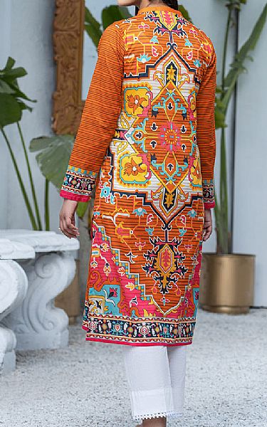 Limelight Safety Orange Lawn Kurti | Pakistani Dresses in USA- Image 2
