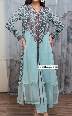 Limelight Baby Blue Jacquard Kurti | Pakistani Dresses in USA- Image 1
