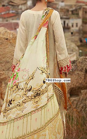 Mahiymaan Ivory Jacquard Suit | Pakistani Lawn Suits- Image 2