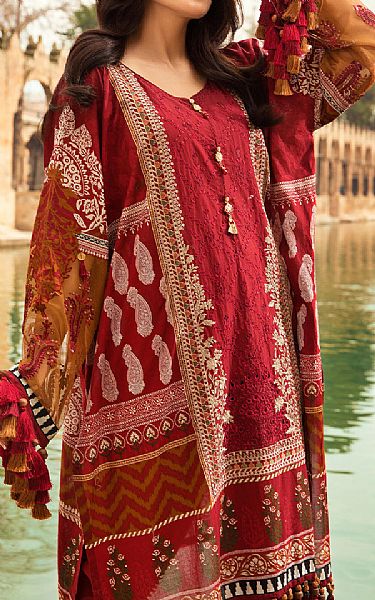 Maria B Maroon Lawn Suit | Pakistani Dresses in USA- Image 2