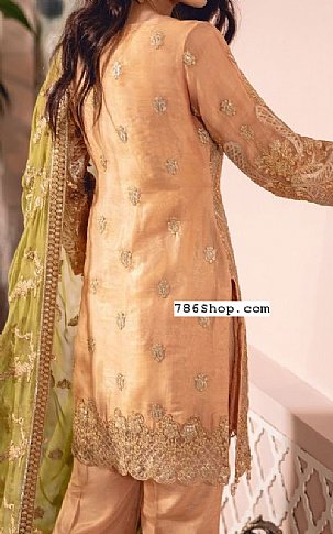 Maryum N Maria   Peach Chiffon Suit | Pakistani Dresses in USA- Image 2