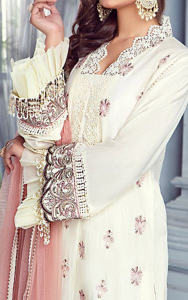 Mohagni Off-white Lawn Suit | Pakistani Dresses in USA- Image 2