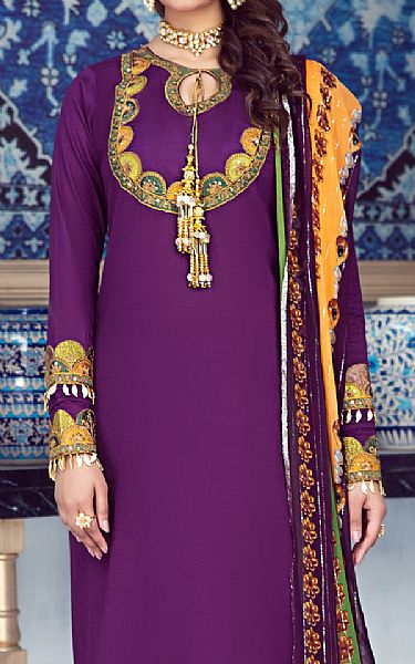 Mohagni Plum Lawn Suit | Pakistani Dresses in USA- Image 2