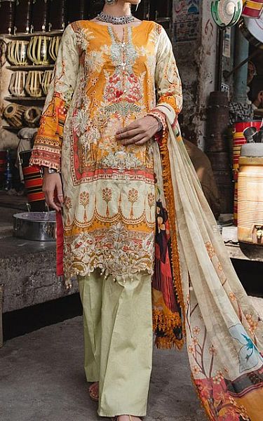 Ivory/Mustard Lawn Suit | Pakistani Dresses in USA