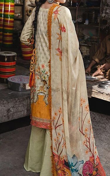 Ivory/Mustard Lawn Suit | Pakistani Dresses in USA