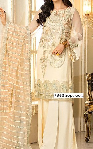 Motifz Off-white Chiffon Suit | Pakistani Dresses in USA- Image 1