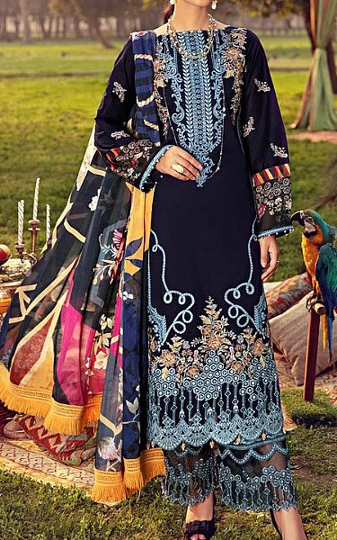 Motifz Navy Lawn Suit | Pakistani Dresses in USA- Image 1