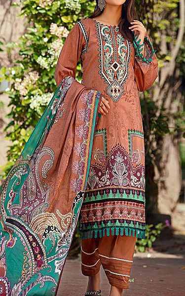 Motifz Sienna Brown Lawn Suit | Pakistani Dresses in USA- Image 1