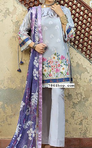 Nourhan Grey Cambric Suit | Pakistani Winter Dresses- Image 1