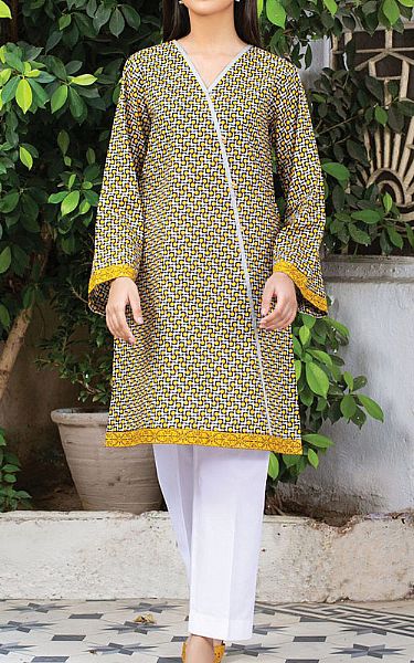 Orient Yellow Lawn Kurti | Pakistani Dresses in USA- Image 1