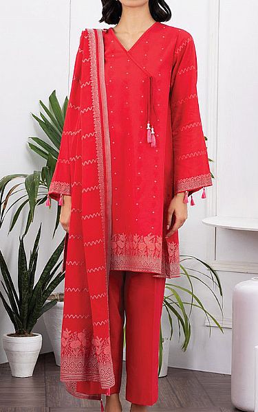 Orient Red Jacquard Suit | Pakistani Dresses in USA- Image 1