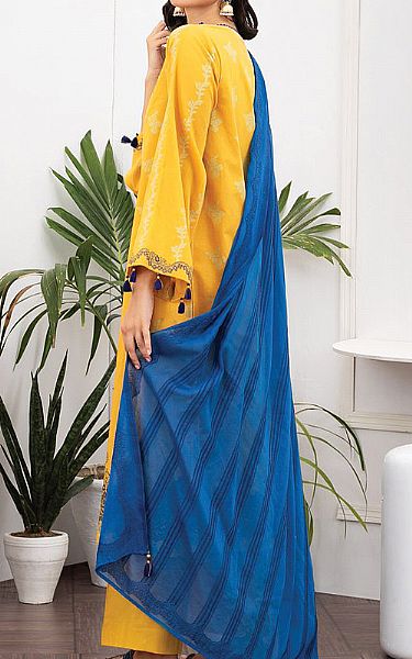 Orient Golden Yellow Jacquard Suit | Pakistani Dresses in USA- Image 2