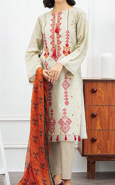 Orient Ash White Jacquard Suit | Pakistani Dresses in USA- Image 1