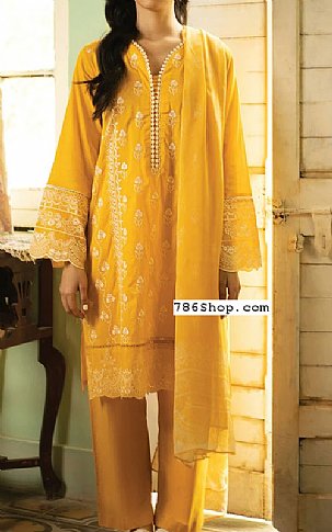 Orient Gold Yellow Lawn Suit | Pakistani Dresses in USA- Image 1