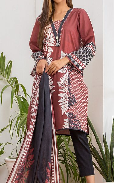 Orient Brick Lawn Suit (2 Pcs) | Pakistani Dresses in USA- Image 1
