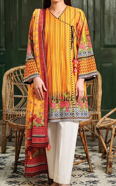 Mustard Lawn Suit (2 Pcs) | Pakistani 