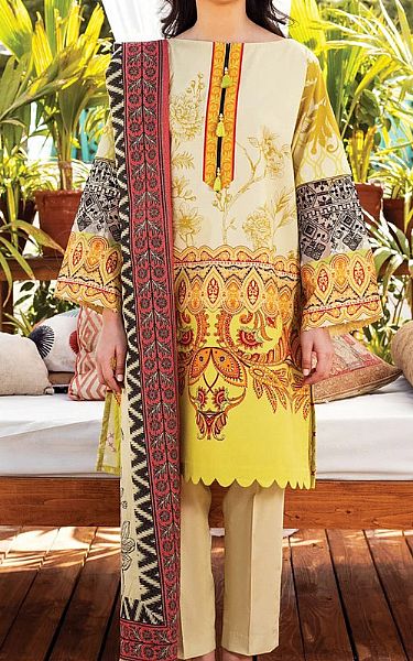Orient Ivory/Green Lawn Suit | Pakistani Dresses in USA- Image 1