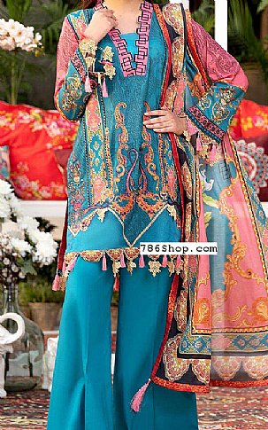 Raaya Dark Turquoise Lawn Suit | Pakistani Dresses in USA- Image 1