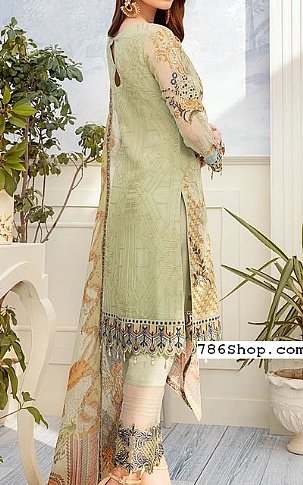 Ramsha Pistachio Green Chiffon Suit | Pakistani Dresses in USA- Image 2
