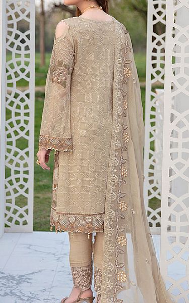 Ramsha Tan Chiffon Suit | Pakistani Dresses in USA- Image 2