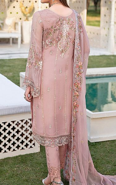 Ramsha Baby Pink Chiffon Suit | Pakistani Dresses in USA- Image 2