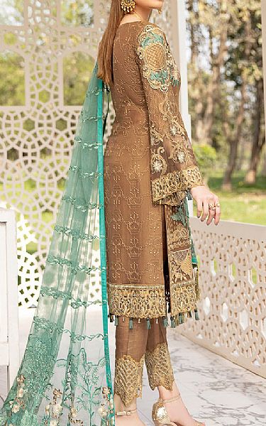 Ramsha Brown Chiffon Suit | Pakistani Dresses in USA- Image 2