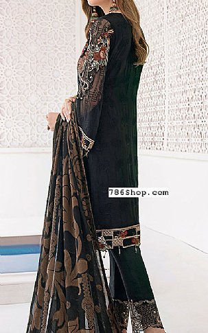 Ramsha Charcoal Chiffon Suit | Pakistani Dresses in USA- Image 2