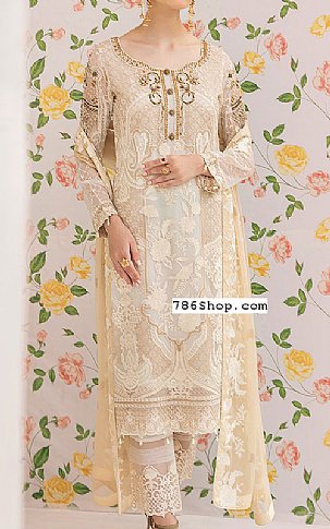 Ramsha Ivory Chiffon Suit | Pakistani Dresses in USA- Image 1